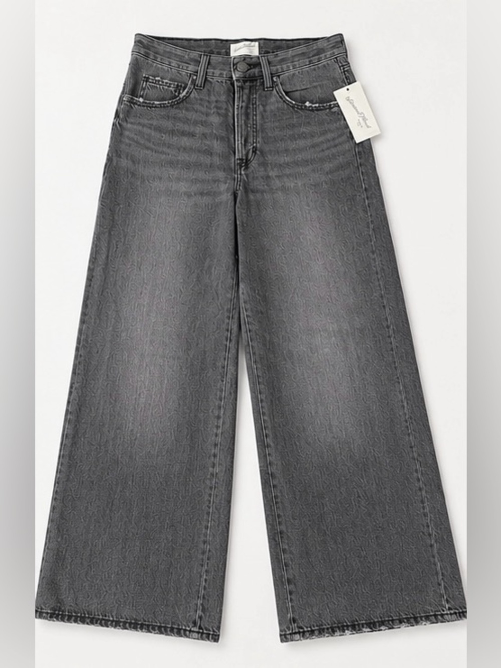 Universal Thread Mid-Rise Super Wide‎ Leg Jeans Gray Wash Size 8R NWT